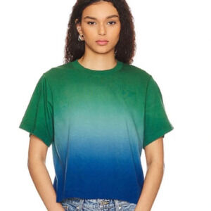 Michael Lauren Women’s Hester Ombre Crop Boxy Tee in Algae Size M
